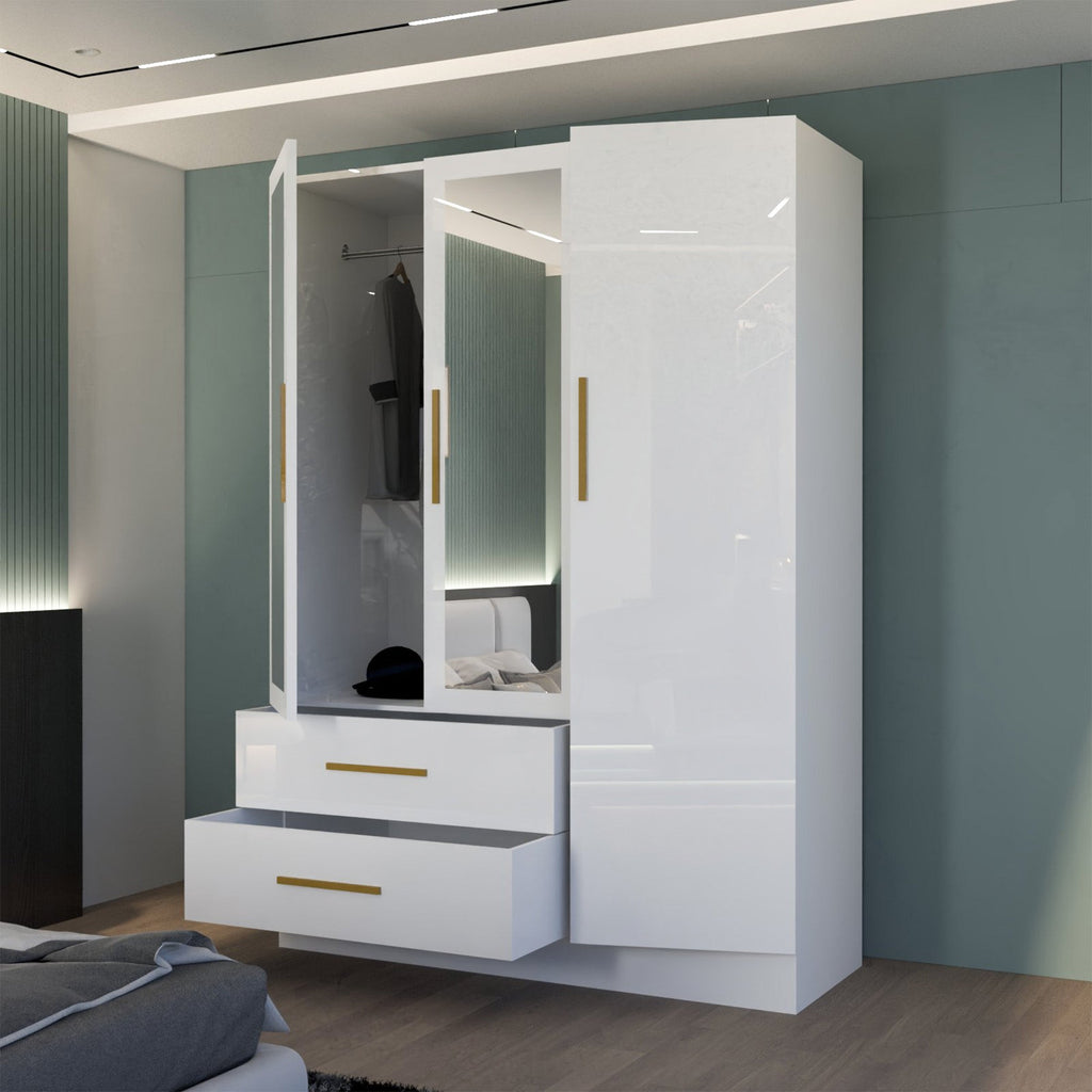 Lugano 3 Door High Gloss Wardrobe