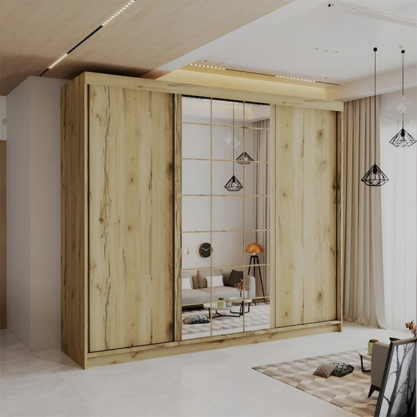 LATVIA WHITE 250CM SLIDING DOORS WARDROBE