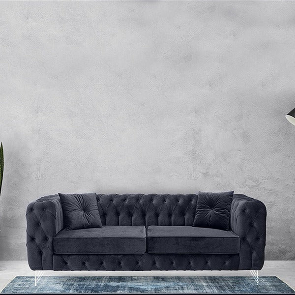 Chicago Black 3+2 Chesterfield Sofa Set