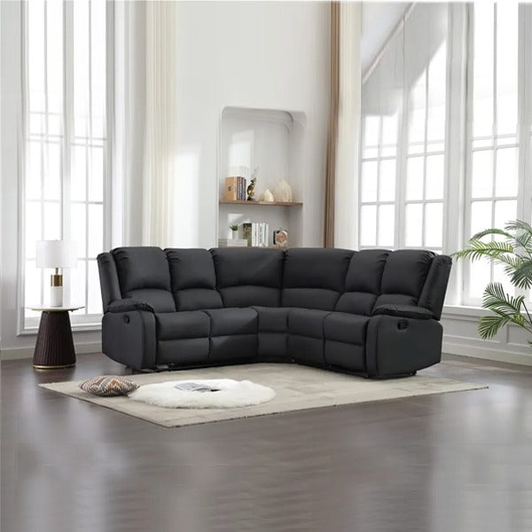 Chicago Pu Recliner Grey Corner Sofa