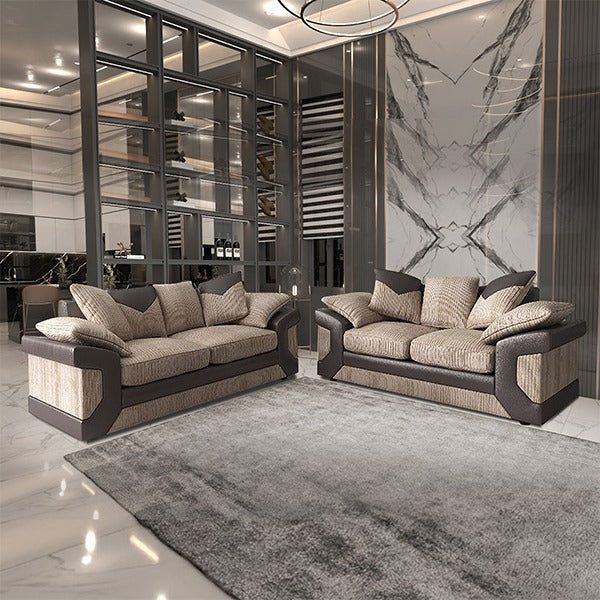 DINO BEIGE/BROWN SOFA SET