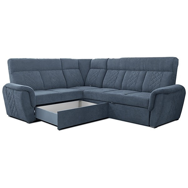 SELLY BLUE LARGE CORNER SOFA BED