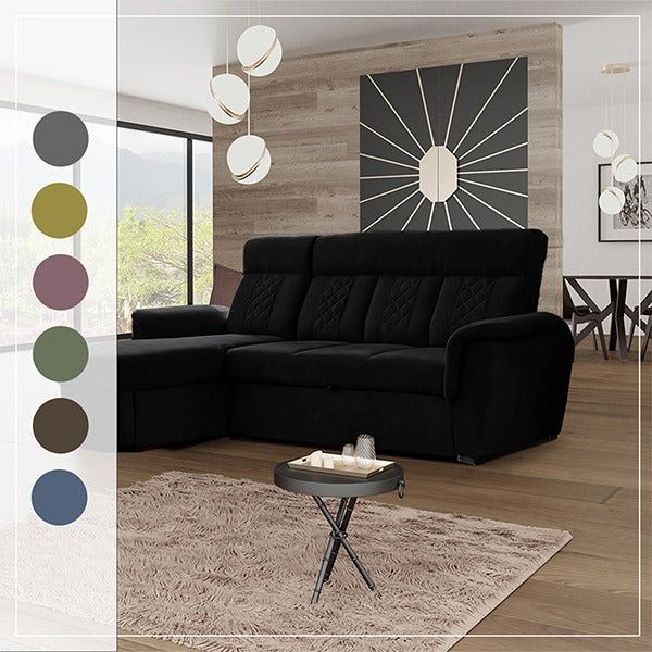 SELLY BLACK SMALL SOFA BED