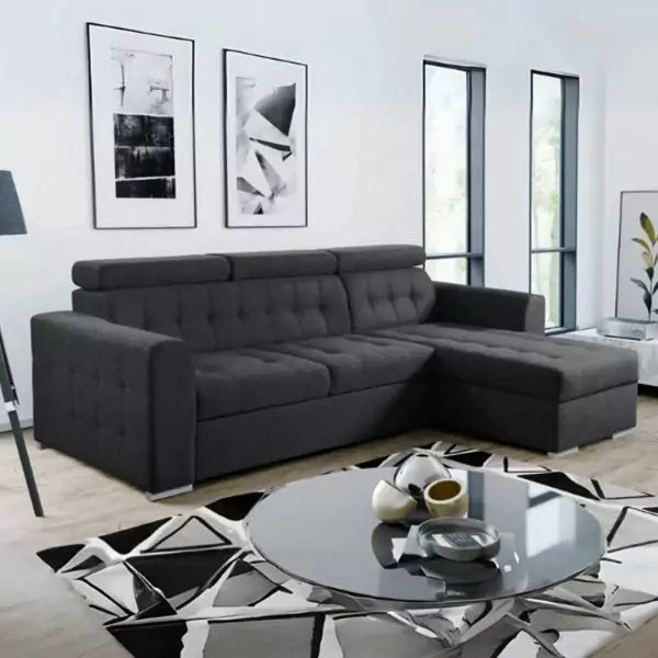 LYON L SHAPED SOFA SET BLUE
