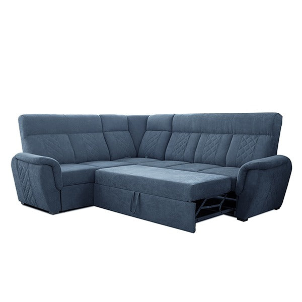 SELLY BLUE LARGE CORNER SOFA BED