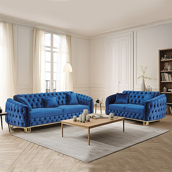Lux Black Chesterfield Sofa Set