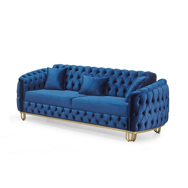 Lux Blue Chesterfield Sofa Set