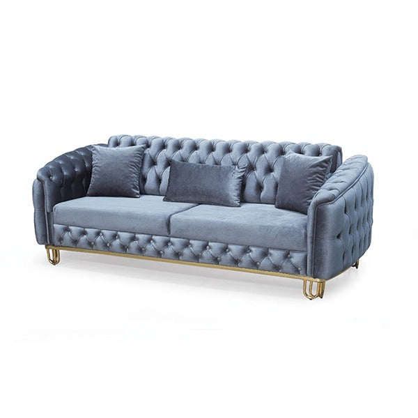 Lux Grey Chesterfield Sofa Set