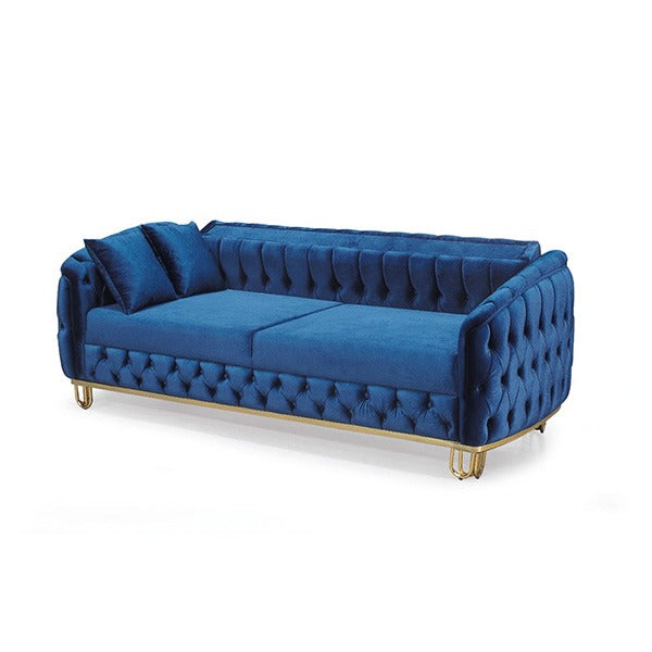 Lux Blue Chesterfield Sofa Set