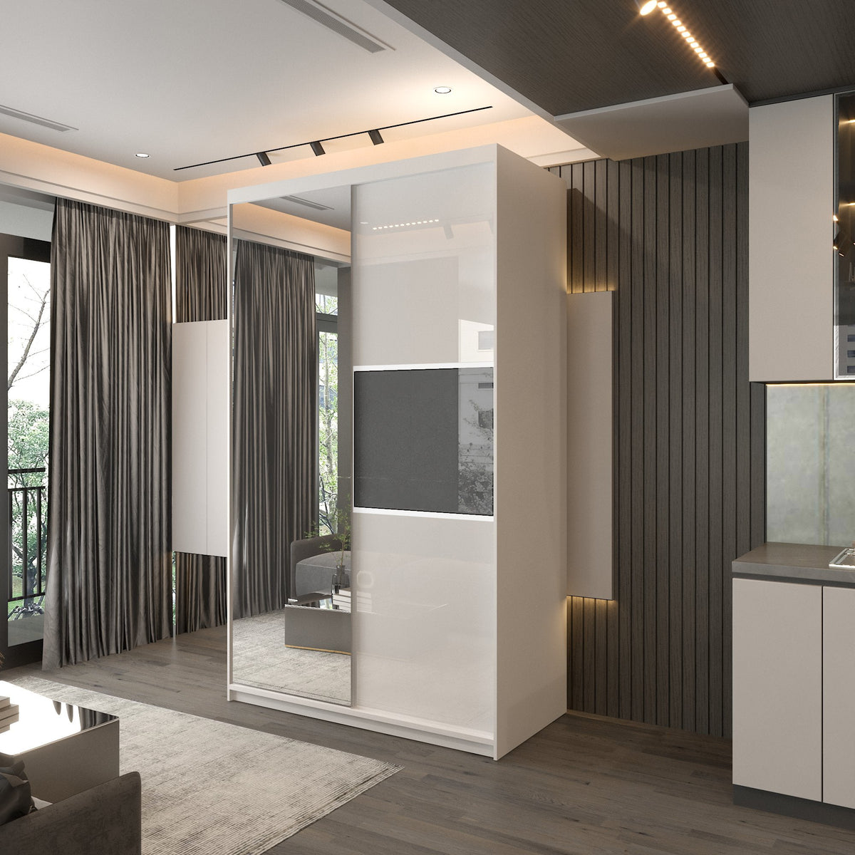 MANHATTAN BLACK HIGH GLOSS 120/150/200/250CM