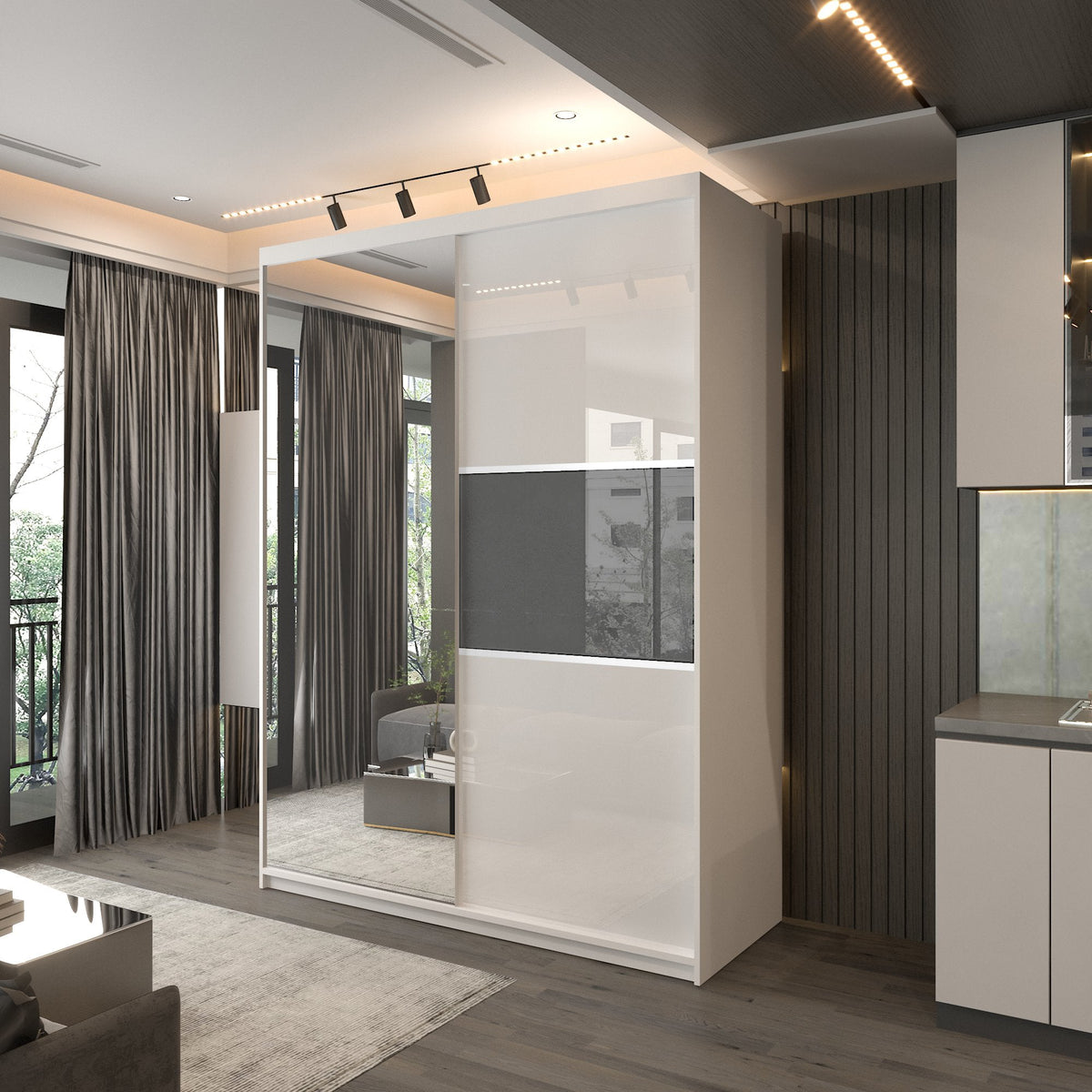 MANHATTAN WHITE HIGH GLOSS 120/150/200/250CM