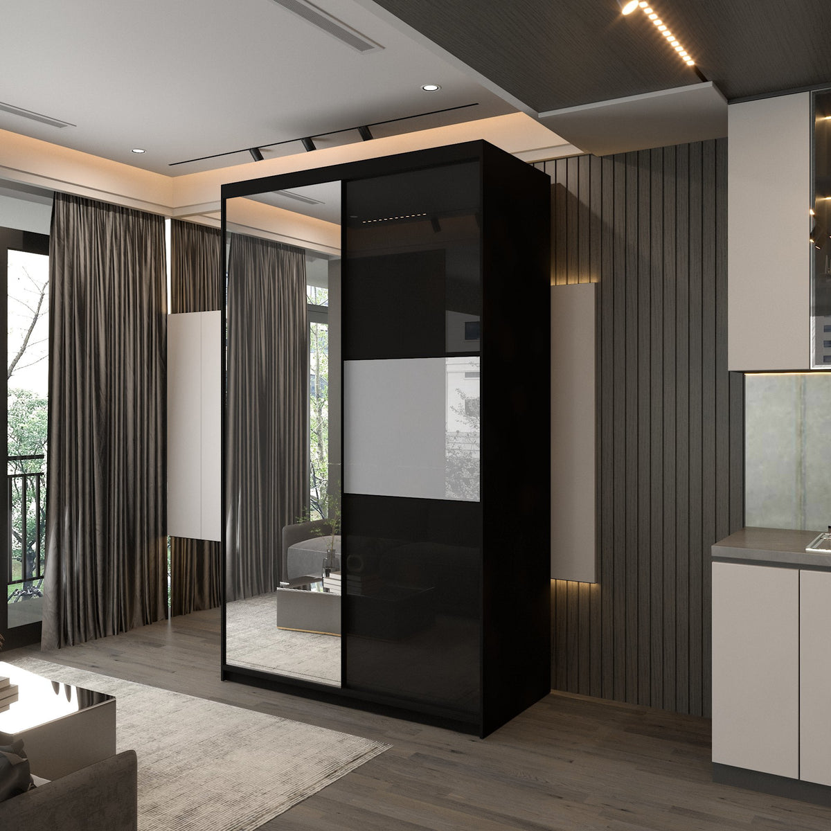MANHATTAN BLACK HIGH GLOSS 120/150/200/250CM