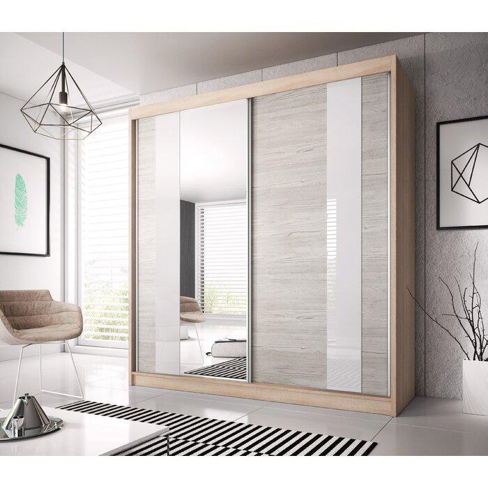 Multi 32 Sliding Mirror Door Wardrobe 203cm