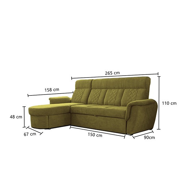 SELLY MUSTARD SMALL SOFA BED