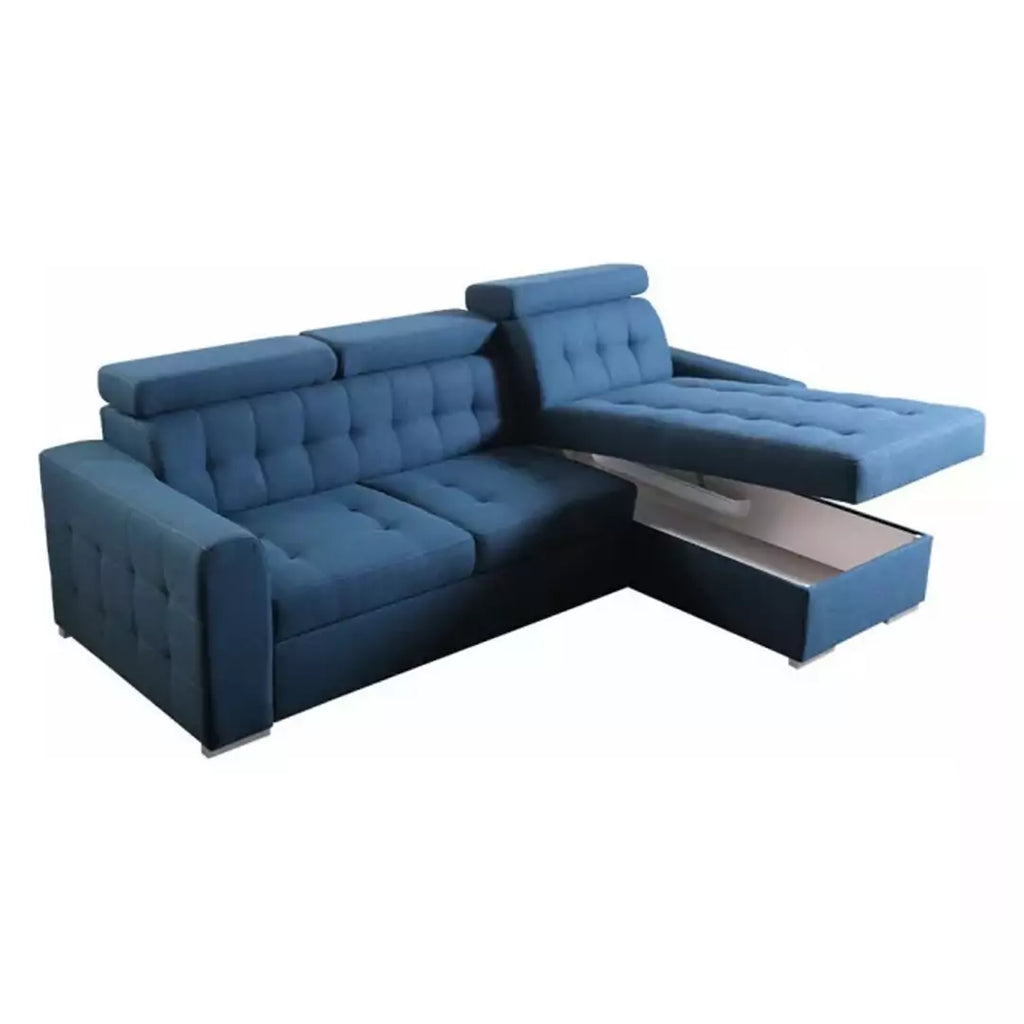 LYON L SHAPED SOFA SET BLUE