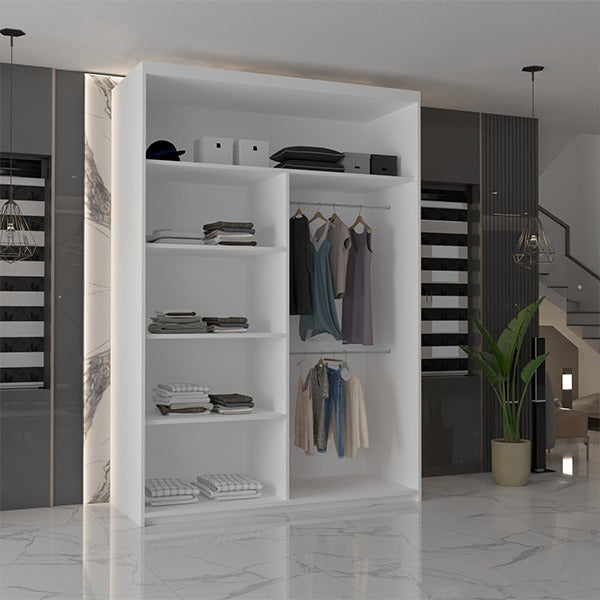 CHICAGO WHITE WARDROBE 250cm