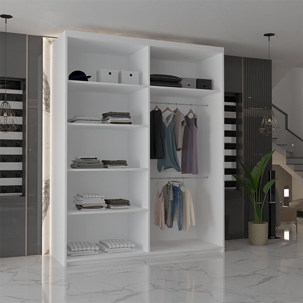 CHICAGO WHITE WARDROBE 250cm