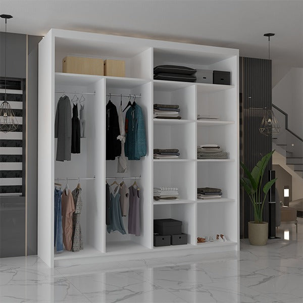 CHICAGO WHITE WARDROBE 250cm