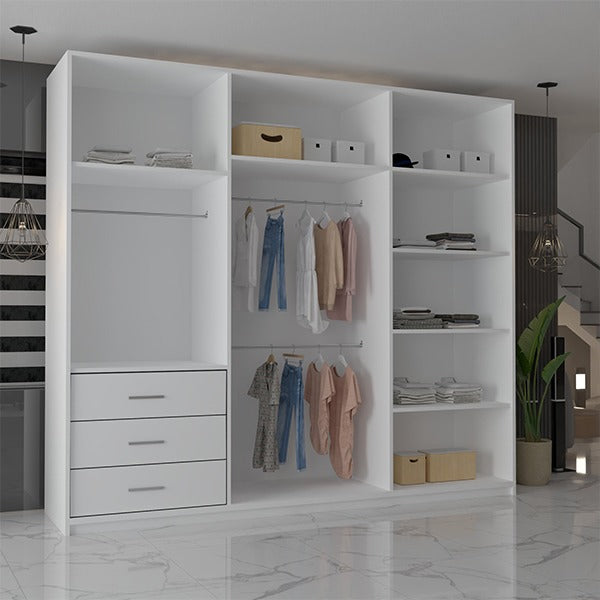 CHICAGO WHITE WARDROBE 250cm