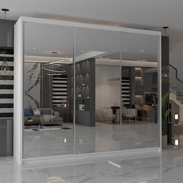 CHICAGO WHITE WARDROBE 250cm