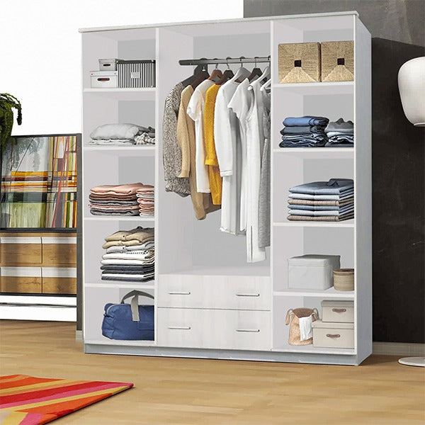 LONDON 4 DOOR WHITE WARDROBE