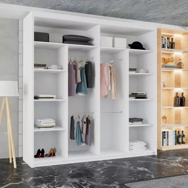 Estonia 2 Door Sliding Wardrobe White 150/203cm