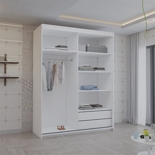 Serbia White Sliding Wardrobe 150cm/200cm