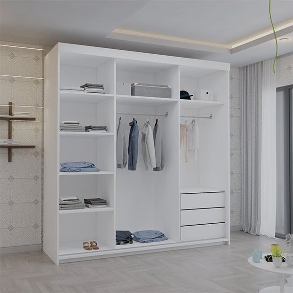 Serbia White Sliding Wardrobe 150cm/200cm
