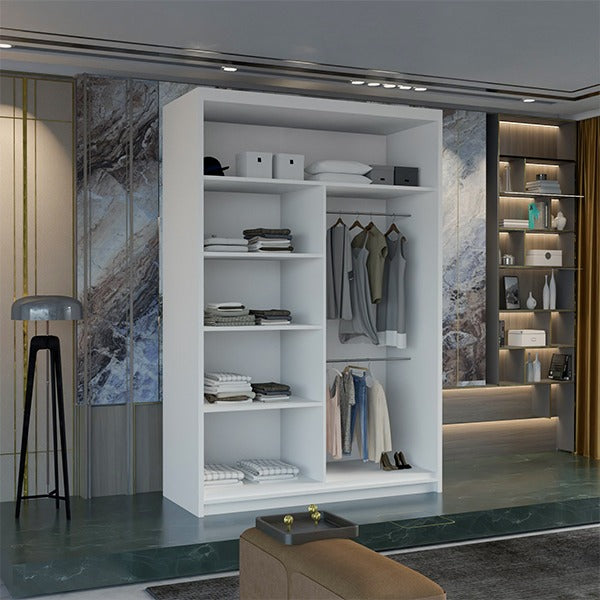 MARIKA WHITE WARDROBE 120cm/150cm/180cm/203cm